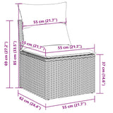 11 Piece Garden Sofa Set With Cushions Poly Rattan Acacia