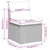 5 Piece Garden Sofa Set With Cushions Poly Rattan Acacia