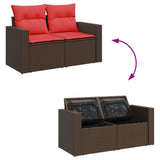 6 Piece Garden Sofa Set With Cushions Poly Rattan Acacia