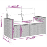 7 Piece Garden Sofa Set With Cushions Poly Rattan Acacia