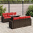 7 Piece Garden Sofa Set With Cushions Poly Rattan Acacia