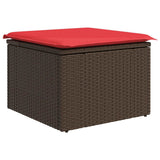 6 Piece Garden Sofa Set With Cushions Poly Rattan Acacia
