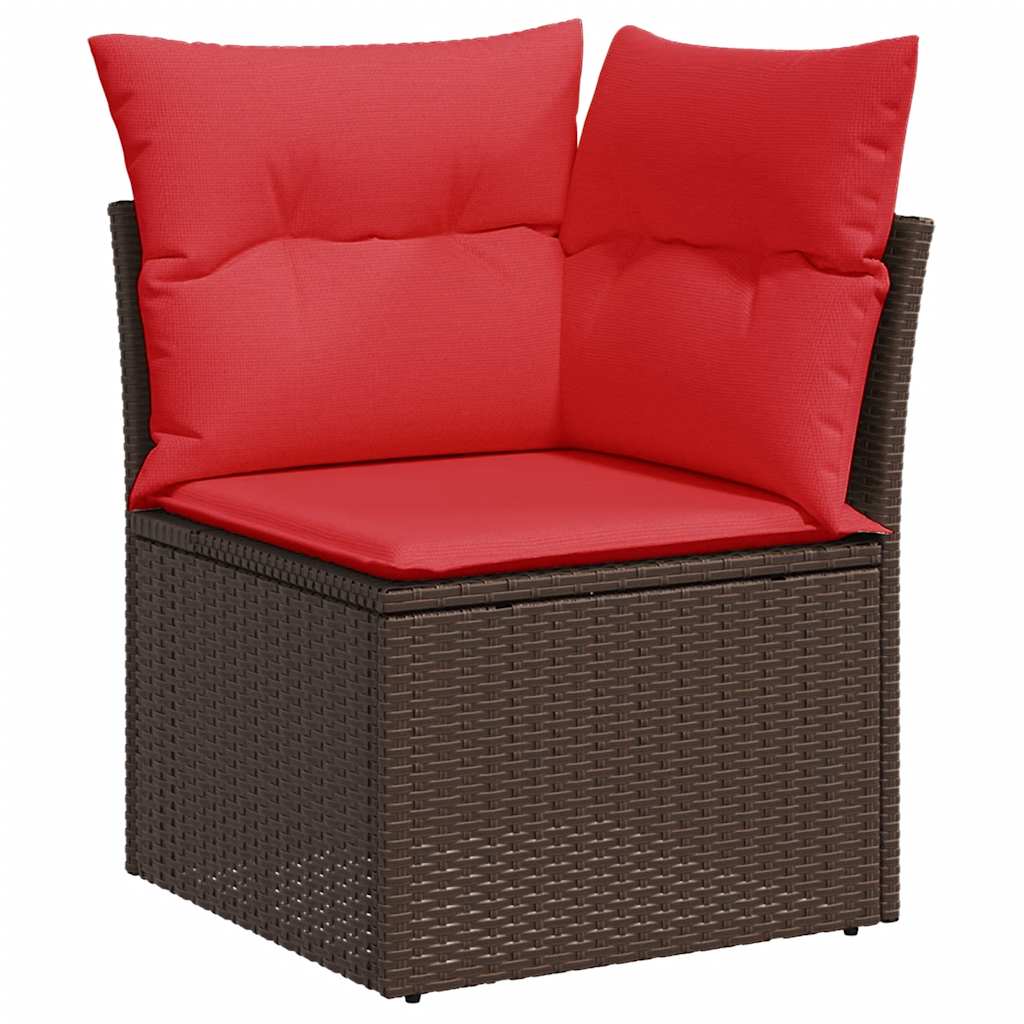6 Piece Garden Sofa Set With Cushions Poly Rattan Acacia