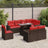9 Piece Garden Sofa Set With Cushions Poly Rattan Acacia
