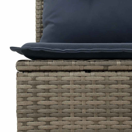 11 Piece Garden Sofa Set With Cushions Black Poly Rattan Acacia