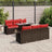 7 Piece Garden Sofa Set With Cushions Black Poly Rattan Acacia