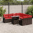 9 Piece Garden Sofa Set With Cushions Grey Poly Rattan Acacia
