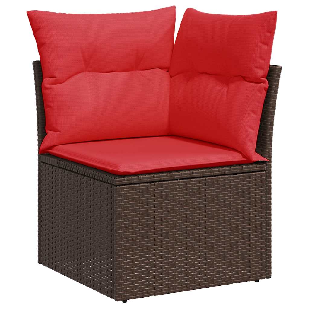5 Piece Garden Sofa Set With Cushions Grey Poly Rattan Acacia