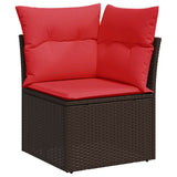 9 Piece Garden Sofa Set With Cushions Poly Rattan Acacia