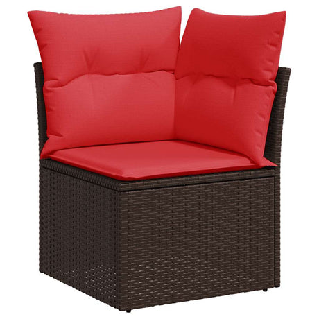 8 Piece Garden Sofa Set With Cushions Poly Rattan Acacia