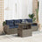 5 Piece Garden Sofa Set With Cushions Poly Rattan Acacia