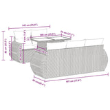 6 Piece Garden Sofa Set With Cushions Poly Rattan Acacia
