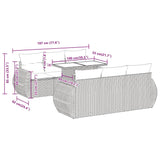 7 Piece Garden Sofa Set With Cushions Poly Rattan Acacia