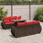 7 Piece Garden Sofa Set With Cushions Poly Rattan Acacia