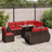 9 Piece Garden Sofa Set With Cushions Poly Rattan Acacia