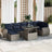 8 Piece Garden Sofa Set With Cushions Poly Rattan Acacia