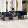 11 Piece Garden Sofa Set With Cushions Poly Rattan Acacia