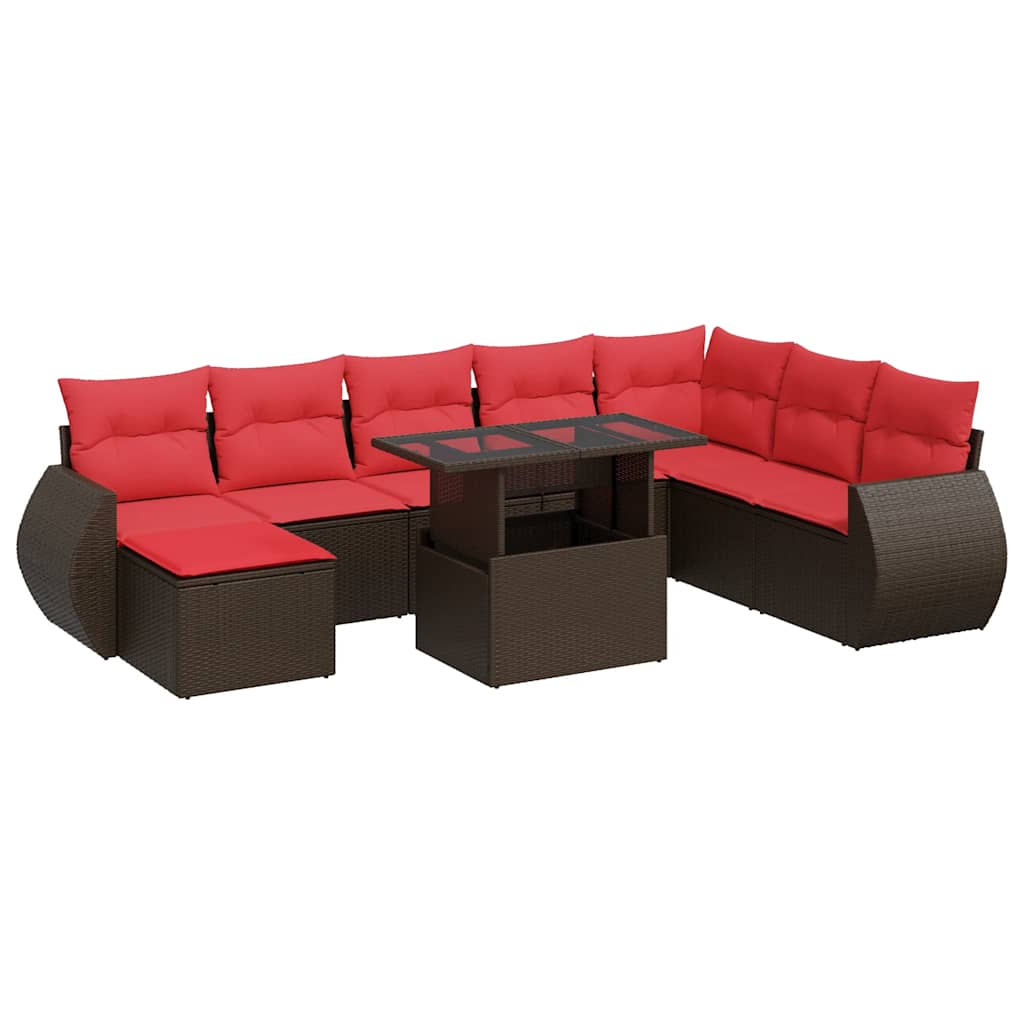11 Piece Garden Sofa Set With Cushions Poly Rattan Acacia