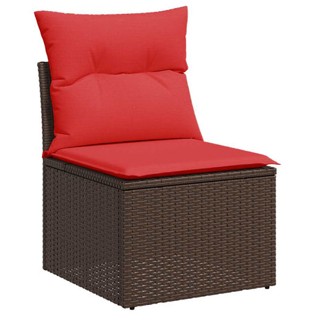 11 Piece Garden Sofa Set With Cushions Poly Rattan Acacia