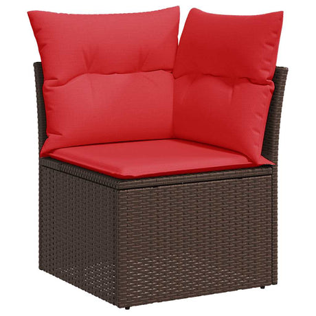 11 Piece Garden Sofa Set With Cushions Poly Rattan Acacia