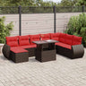 11 Piece Garden Sofa Set With Cushions Poly Rattan Acacia