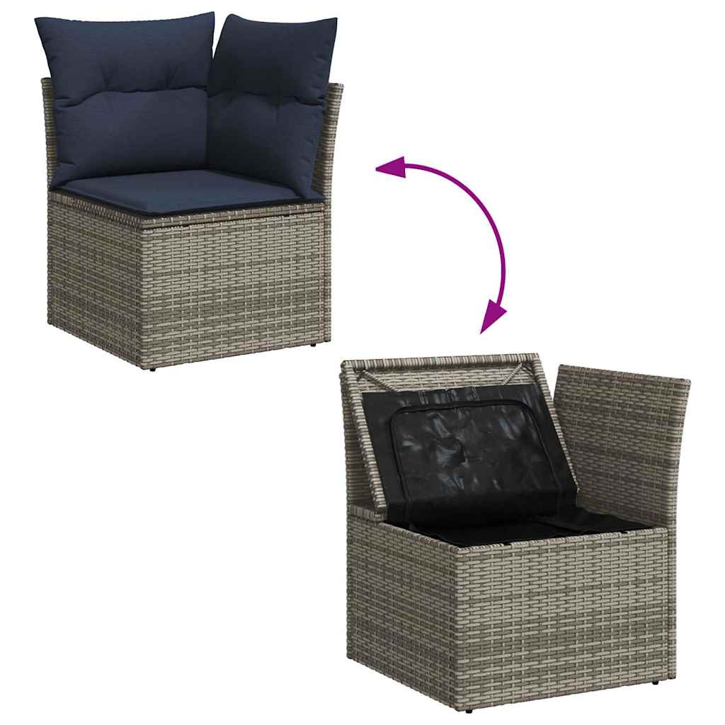 11 Piece Garden Sofa Set With Cushions Poly Rattan Acacia