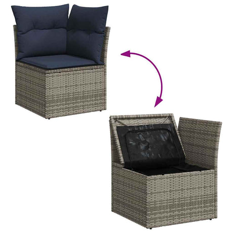 11 Piece Garden Sofa Set With Cushions Poly Rattan Acacia