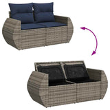 11 Piece Garden Sofa Set With Cushions Poly Rattan Acacia
