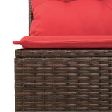 5 Piece Garden Sofa Set With Cushions Poly Rattan Acacia