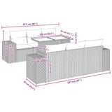 7 Piece Garden Sofa Set With Cushions Poly Rattan Acacia