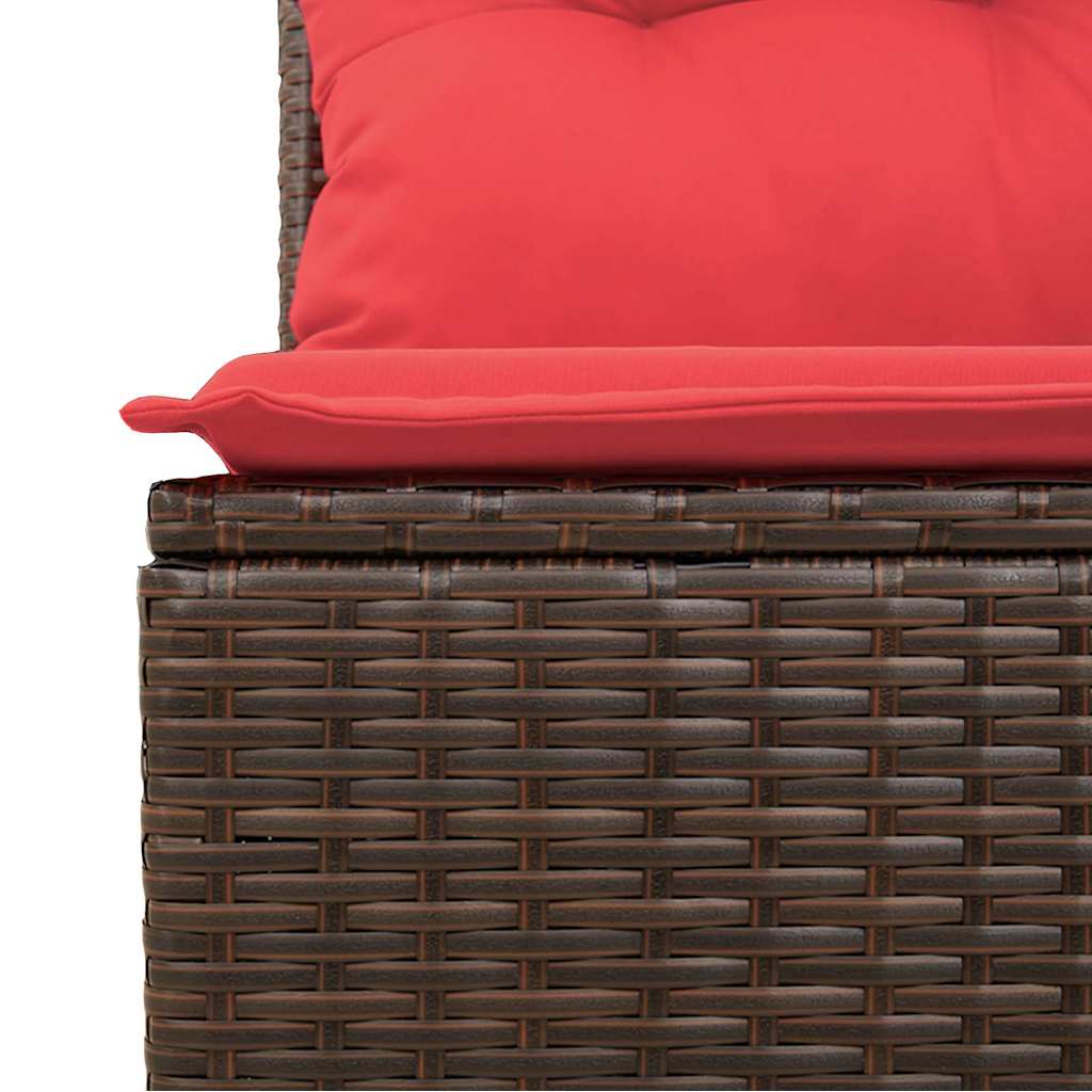 7 Piece Garden Sofa Set With Cushions Poly Rattan Acacia