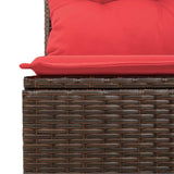 7 Piece Garden Sofa Set With Cushions Poly Rattan Acacia
