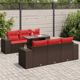 7 Piece Garden Sofa Set With Cushions Poly Rattan Acacia