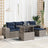 6 Piece Garden Sofa Set With Cushions Poly Rattan Acacia
