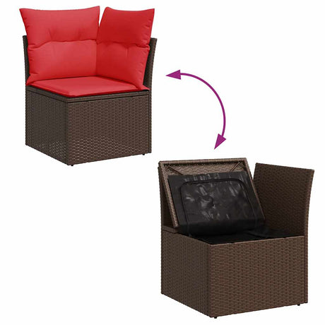14 Piece Garden Sofa Set With Cushions Poly Rattan Acacia