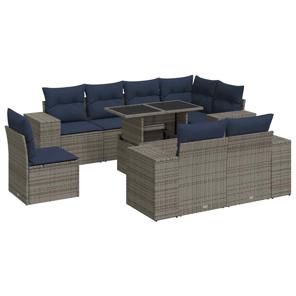 16 Piece Garden Sofa Set With Cushions Poly Rattan Acacia