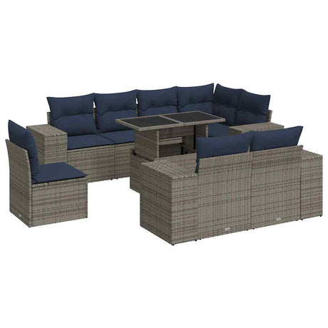 16 Piece Garden Sofa Set With Cushions Poly Rattan Acacia