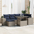 9 Piece Garden Sofa Set With Cushions Poly Rattan Acacia