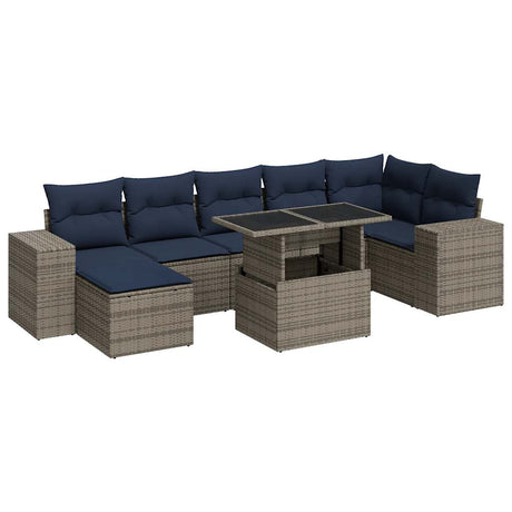 14 Piece Garden Sofa Set With Cushions Poly Rattan Acacia