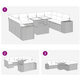14 Piece Garden Sofa Set With Cushions Poly Rattan Acacia