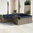8 Piece Garden Sofa Set With Cushions Poly Rattan Acacia