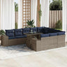 8 Piece Garden Sofa Set With Cushions Poly Rattan Acacia