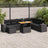9 Piece Garden Sofa Set With Cushions Beige Poly Rattan Acacia