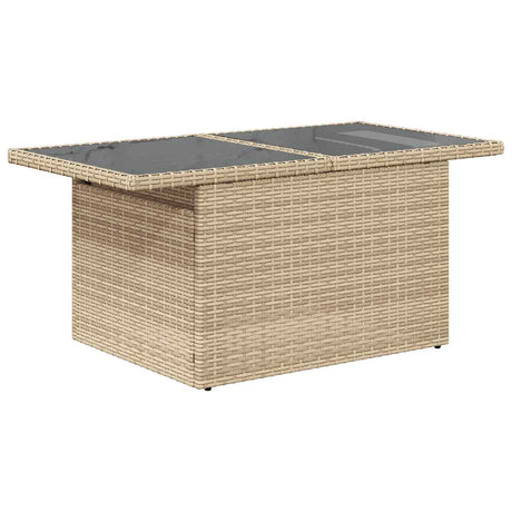 9 Piece Garden Sofa Set With Cushions Beige Poly Rattan Acacia
