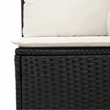 10 Piece Garden Sofa Set With Cushions Black Poly Rattan Acacia