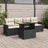 5 Piece Garden Sofa Set With Cushions Beige Poly Rattan Acacia