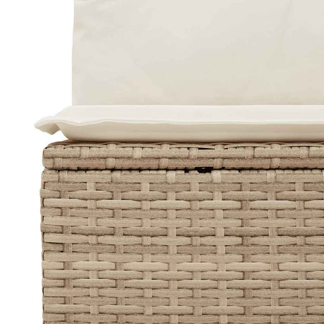 5 Piece Garden Sofa Set With Cushions Beige Poly Rattan Acacia