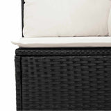 6 Piece Garden Sofa Set With Cushions Black Poly Rattan Acacia