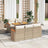 6 Piece Garden Sofa Set With Cushions Black Poly Rattan Acacia