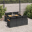 7 Piece Garden Sofa Set With Cushions Black Poly Rattan Acacia